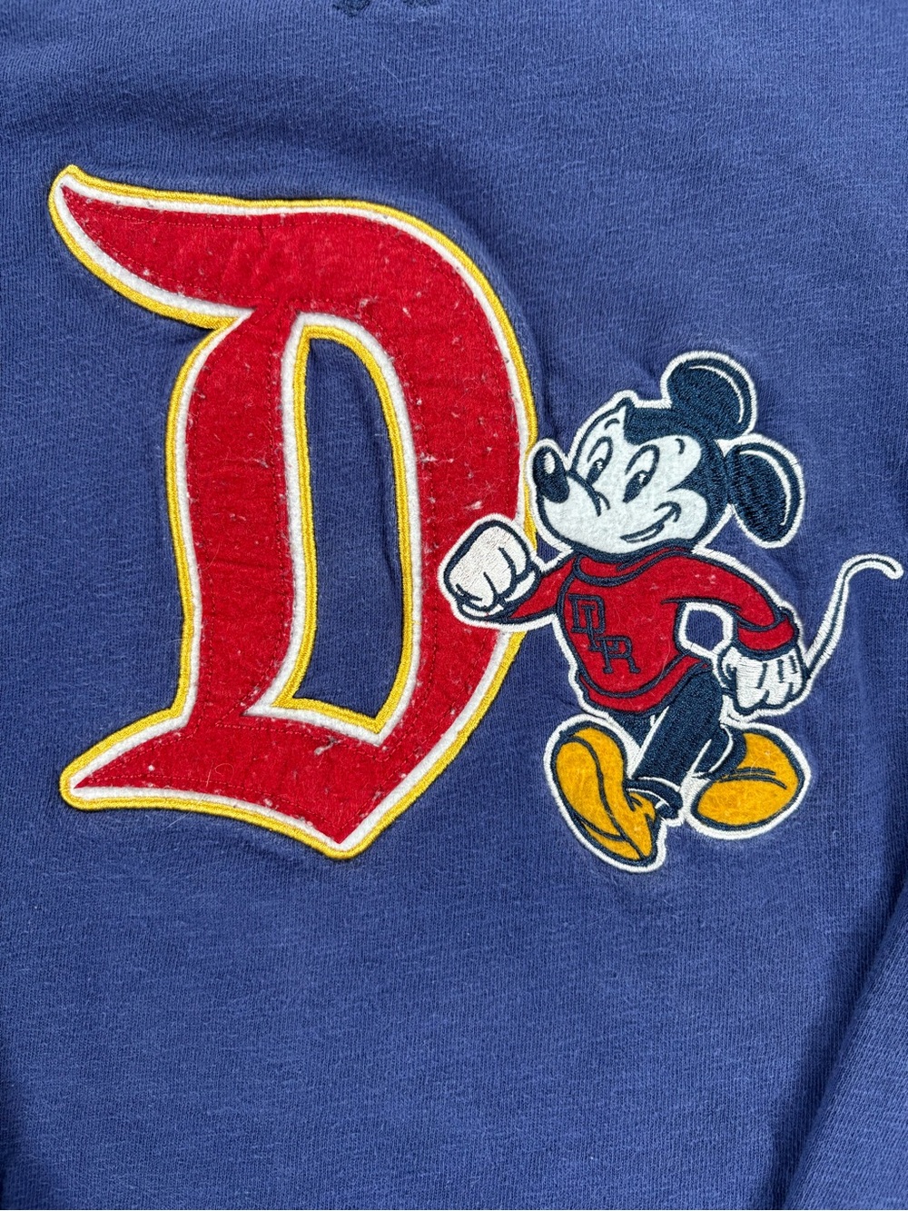 Disney Mickey Mouse Varsity Sweatshirt Men’s XL Blue Embroidered - Picture 2 of 7